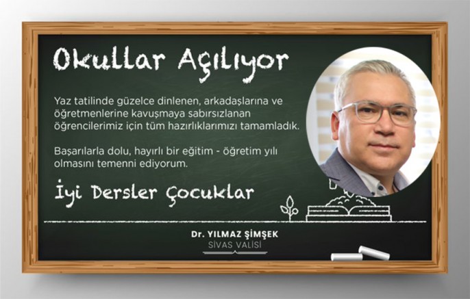 Sivas Valisi Sayın Dr. Yılmaz Şimşek’in İlköğretim Haftası Mesajı