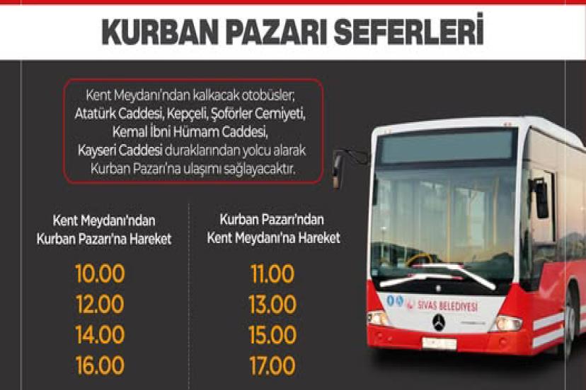Sivas Belediyesi’nden Kurban Pazarı’na Ücretsiz Ulaşım Desteği