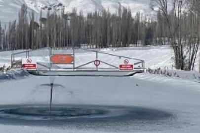 Sivas OSB Göleti Buz Tuttu